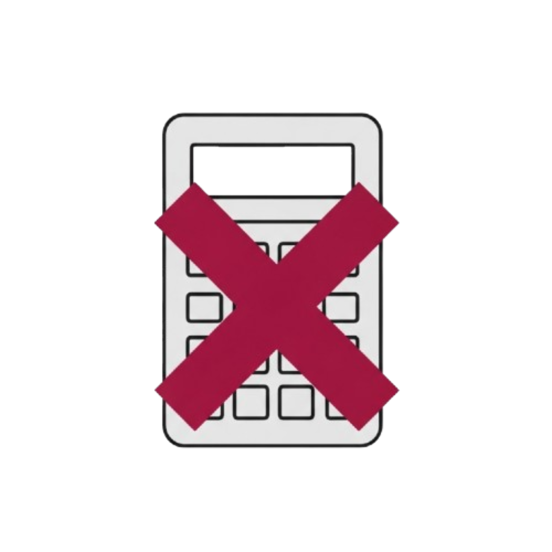 Calculator with a red X